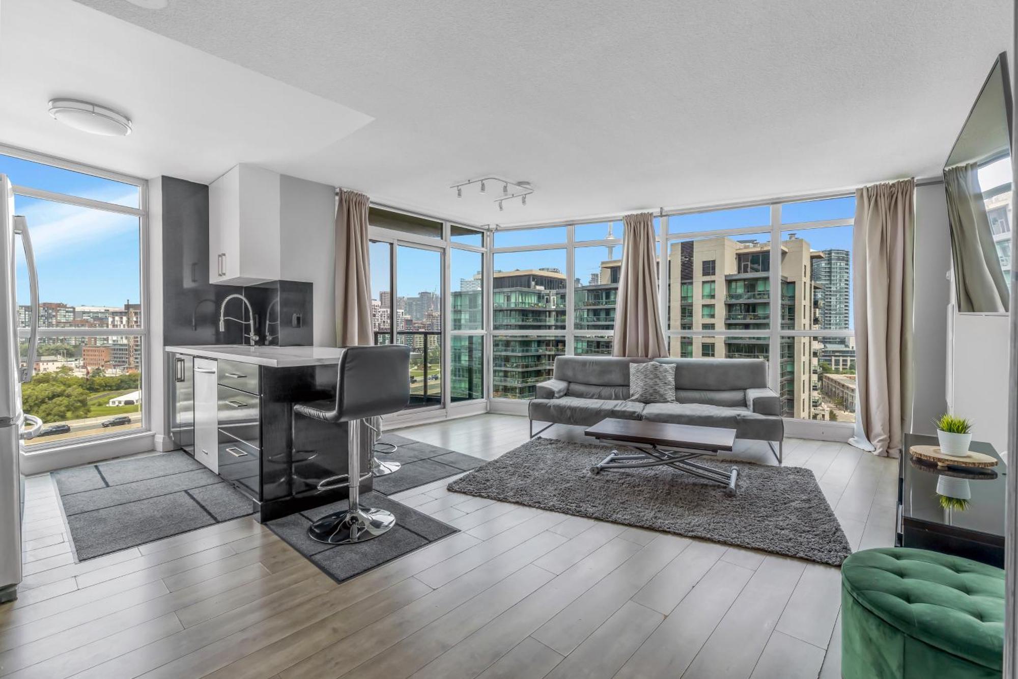 2 Bedroom Waterfront Condo Downtown W/ Free Parking Toronto Luaran gambar